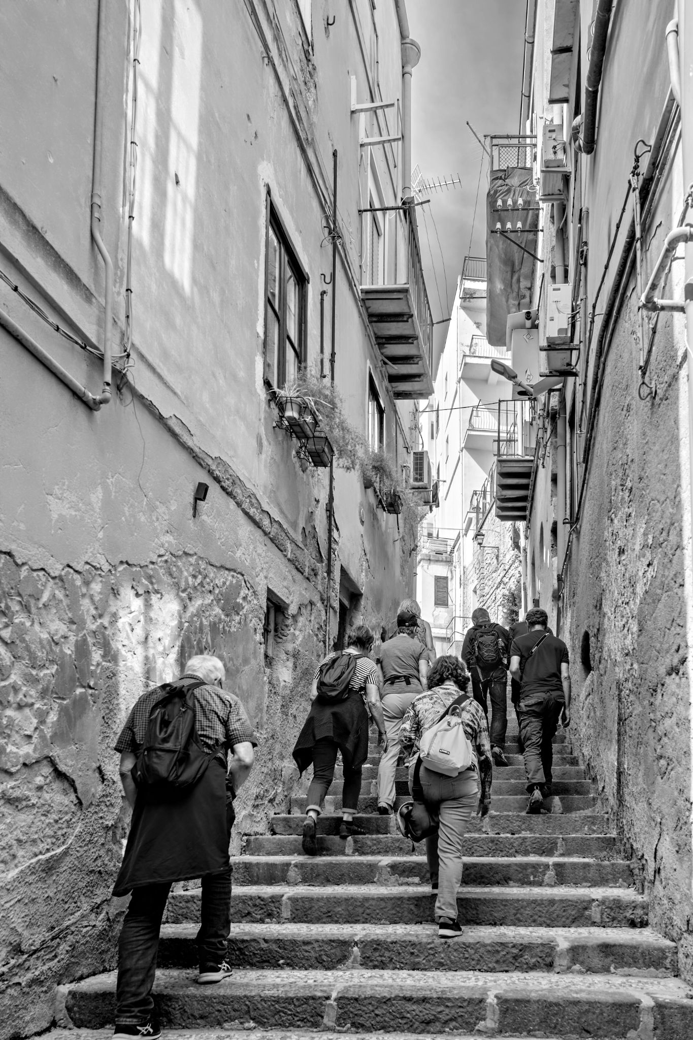 April 2024: Seitenstraße in der Altstadt von Agrigent, Sizilien